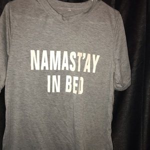 💤Namast’ay In bed 🛌 Grey T- Shirt